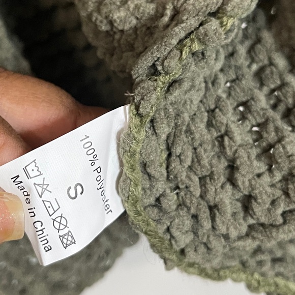 Womens Sweater Size Small Sweater Olive Green Oversized Knit Cardigan - Picture 5 of 10